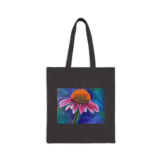 Coneflower Art Tote Bag — Vibrant Botanical Canvas Tote