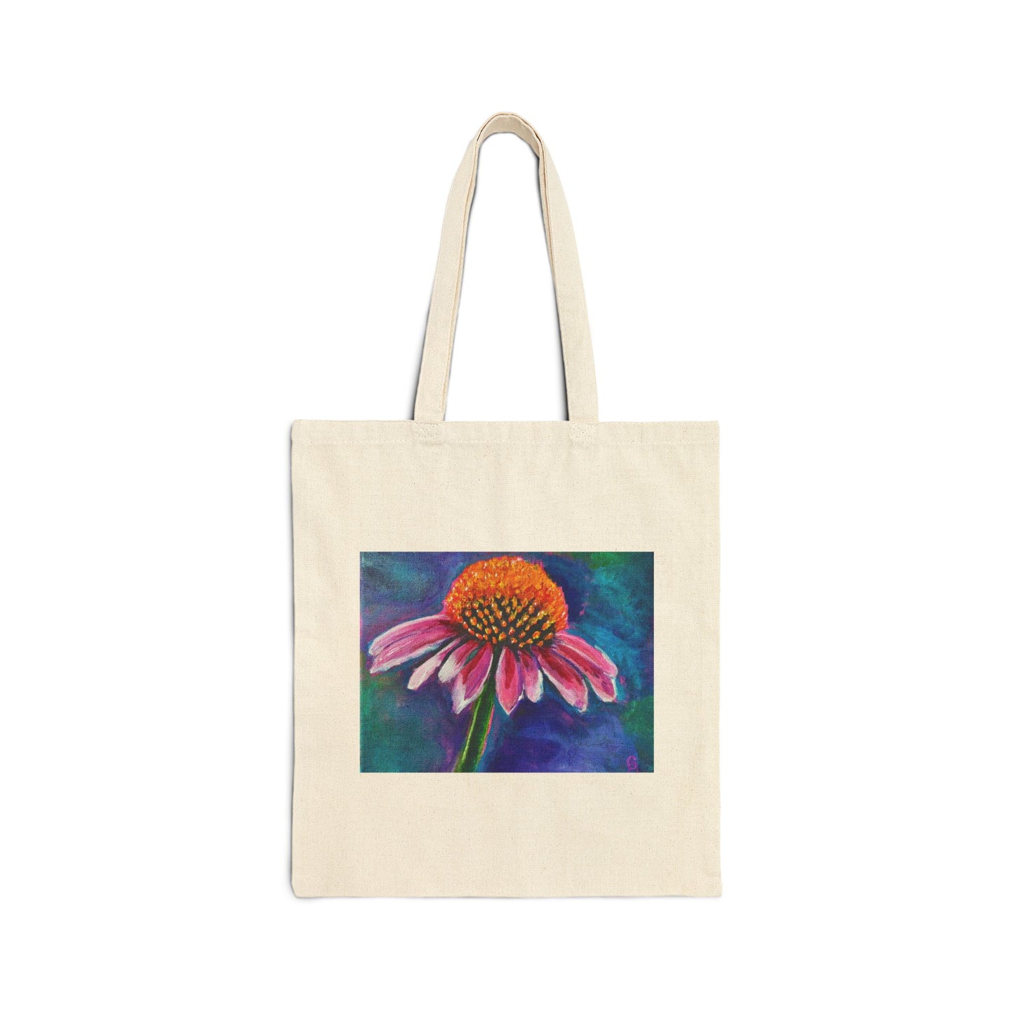 Coneflower Art Tote Bag — Vibrant Botanical Canvas Tote
